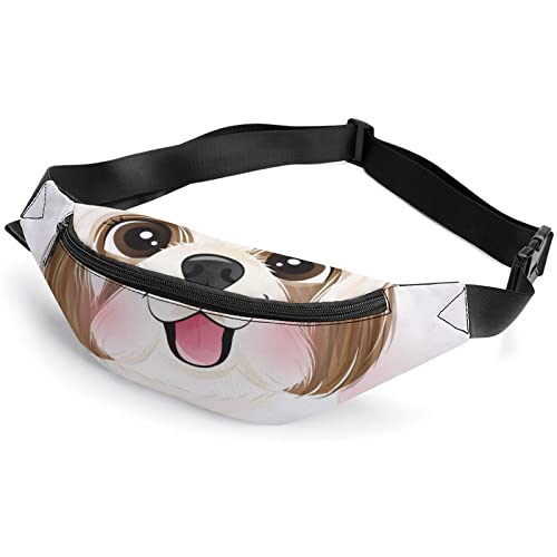 Shih Tzu Gürteltasche mit Blumenmuster, für Erwachsene und Kinder, Sporttasche für Damen und Herren, Shih Tzu Florallittle Shih Tzu mit Blumenmuster, Einheitsgröße, Hüfttaschen von KKKKKOUU