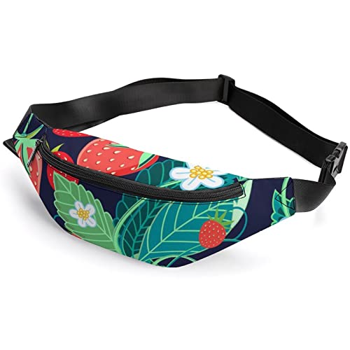Strawberries and Berries Bauchtasche, für Erwachsene und Kinder, Sport-Hüfttasche für Männer und Frauen, Erdbeeren und Beeren, Einheitsgröße, Hüfttaschen von KKKKKOUU