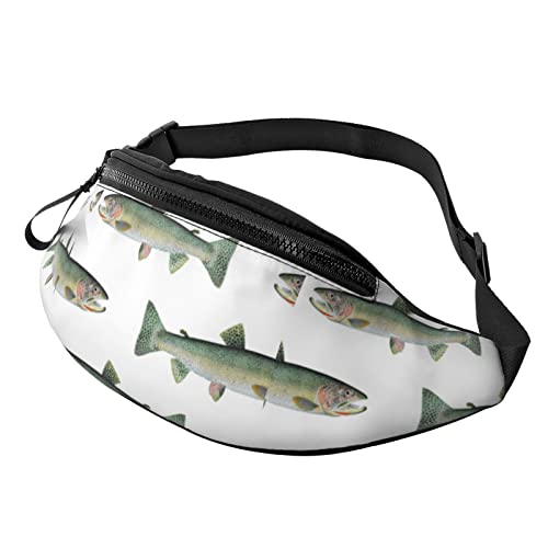 Wander-Bauchtasche mit Cutthroat Rrout On Crossbody-Hüfttasche, leichte Gürteltasche, Schwarz , Einheitsgröße, Hüfttaschen von KKKKKOUU