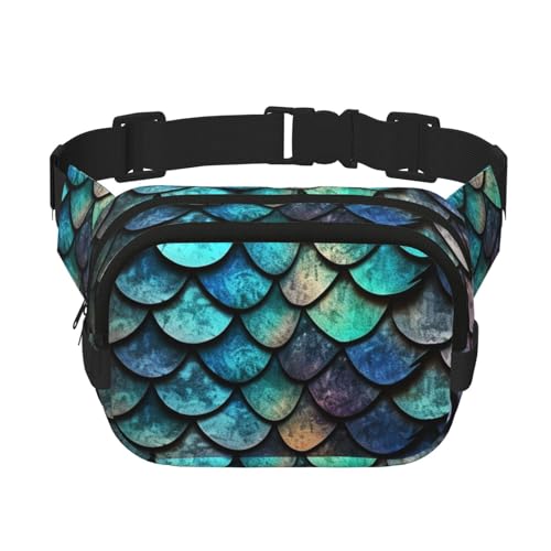 3D-Gürteltasche mit magischem Drachenschuppen-Muster, klein, modisch, Crossbody, leichte Schultertasche, Brusttasche, Bauchtasche für Damen und Herren, Laufen, Workout, Wandern, Reisen 3D-Gürteltasche mit magischem Drachenschuppen-Muster, klein, modisch, Crossbody, leichte Schultertasche, Brusttasche, Bauchtasche für Damen und Herren, Laufen, Workout, Wandern, Reisen von KKLWEGU