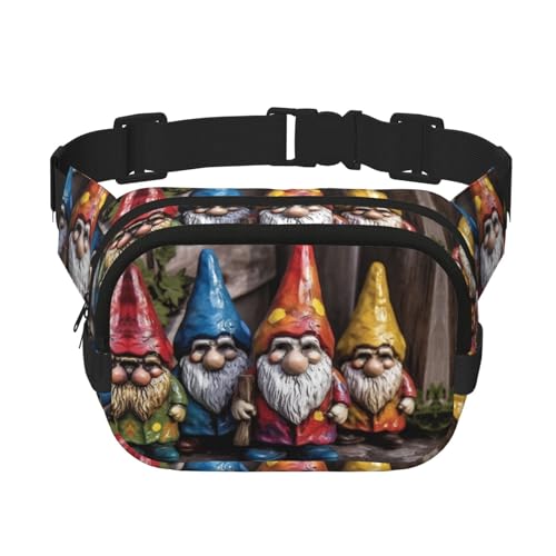 Bauchtasche mit bunten Zwergen, klein, modisch, Umhängetasche, leicht, für Damen und Herren, Laufen, Workout, Wandern, Reisen Bauchtasche mit bunten Zwergen, klein, modisch, Umhängetasche, leicht, für Damen und Herren, Laufen, Workout, Wandern, Reisen von KKLWEGU