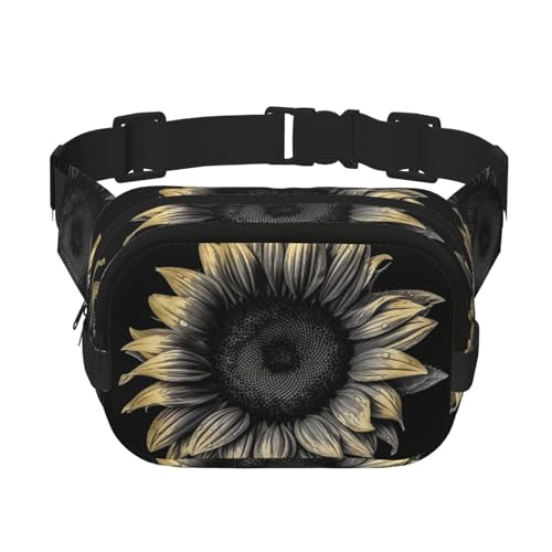 Gürteltasche, klein, modisch, Sonnenblumen-Design, leicht, für Damen und Herren, Laufen, Workout, Wandern, Reisen von KKLWEGU
