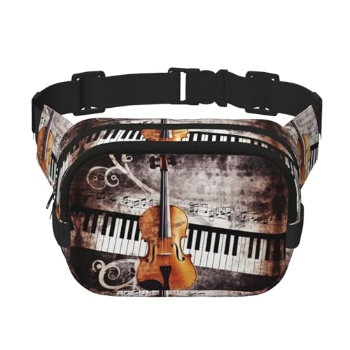 Gürteltasche für Klavier, Violine, Musiknoten, klein, modisch, Crossbody, leicht, für Damen und Herren, Laufen, Workout, Wandern, Reisen Gürteltasche für Klavier, Violine, Musiknoten, klein, modisch, Crossbody, leicht, für Damen und Herren, Laufen, Workout, Wandern, Reisen von KKLWEGU