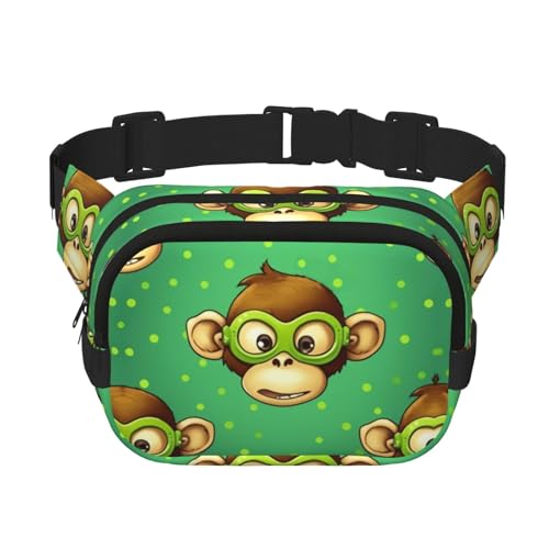 Gürteltasche mit Affen-Motiv, klein, modisch, leicht, für Damen und Herren, Laufen, Workout, Wandern, Reisen von KKLWEGU