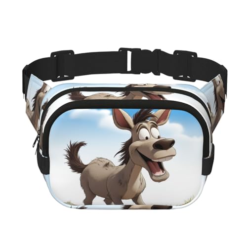Gürteltasche mit Cartoon-Esel-Design, klein, modisch, leicht, für Damen und Herren, Laufen, Workout, Wandern, Reisen von KKLWEGU