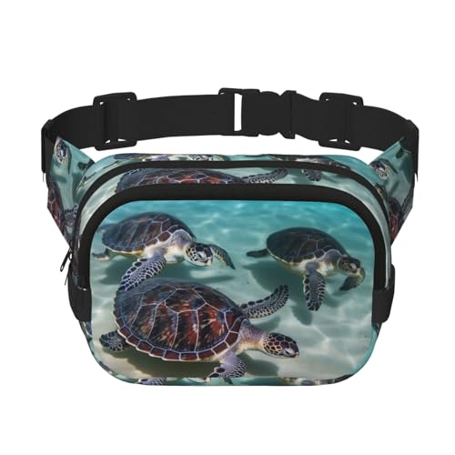 Gürteltasche mit Meeresschildkröten, klein, modisch, leicht, für Damen und Herren, Laufen, Workout, Wandern, Reisen von KKLWEGU
