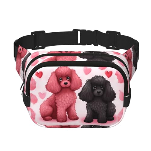 Gürteltasche mit Pudelmotiv, klein, modisch, leicht, für Damen und Herren, Laufen, Workout, Wandern, Reisen von KKLWEGU