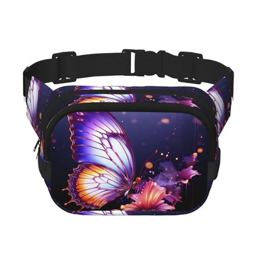 Gürteltasche mit Schmetterlingsmotiv, klein, modisch, leicht, für Damen und Herren, Laufen, Workout, Wandern, Reisen von KKLWEGU