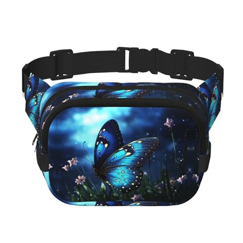 Gürteltasche mit Schmetterlingsmotiv, klein, modisch, leicht, für Damen und Herren, Laufen, Workout, Wandern, Reisen von KKLWEGU