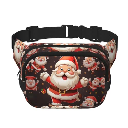 Gürteltasche mit Weihnachtsmotiv, Cartoon-Weihnachtsmann, klein, modisch, leicht, für Damen und Herren, Laufen, Workout, Wandern, Reisen von KKLWEGU