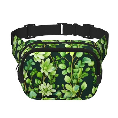 Gürteltasche mit grünem Blumenmuster, klein, modisch, leicht, für Damen und Herren, Laufen, Workout, Wandern, Reisen von KKLWEGU