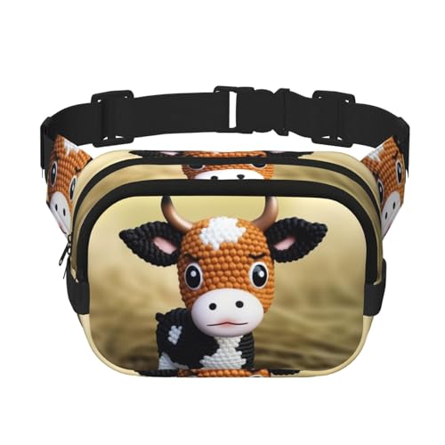 Gürteltasche mit niedlichem kleinen Kuh-Kalbenmuster, kleine modische Umhängetasche, leicht, für Damen und Herren, Laufen, Workout, Wandern, Reisen Gürteltasche mit niedlichem kleinen Kuh-Kalbenmuster, kleine modische Umhängetasche, leicht, für Damen und Herren, Laufen, Workout, Wandern, Reisen von KKLWEGU