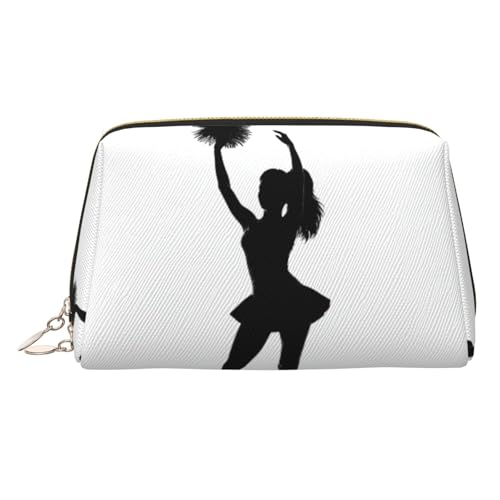 KKLWEGU Cheerleader Make-up-Tasche aus Leder, wasserdicht, Kosmetiktasche, Organizer, kleine Make-up-Tasche, mit Reißverschluss, tragbare Reise-Kulturbeutel für Damen und Mädchen, gold, Einheitsgröße KKLWEGU Cheerleader Make-up-Tasche aus Leder, wasserdicht, Kosmetiktasche, Organizer, kleine Make-up-Tasche, mit Reißverschluss, tragbare Reise-Kulturbeutel für Damen und Mädchen, gold, Einheitsgröße von KKLWEGU