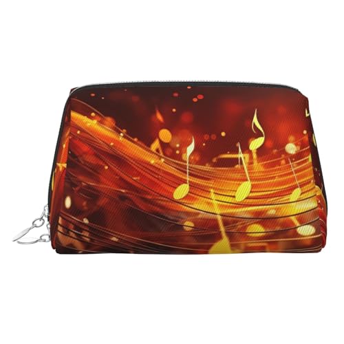 KKLWEGU Kosmetiktasche aus Leder, Motiv: rote Flamme, Musiknoten, wasserdicht, Kosmetiktasche, Organizer, kleine Make-up-Tasche, mit Reißverschluss, tragbare Reise-Kulturbeutel für Damen und Mädchen KKLWEGU Kosmetiktasche aus Leder, Motiv: rote Flamme, Musiknoten, wasserdicht, Kosmetiktasche, Organizer, kleine Make-up-Tasche, mit Reißverschluss, tragbare Reise-Kulturbeutel für Damen und Mädchen von KKLWEGU