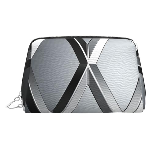 KKLWEGU Kosmetiktasche aus Leder, mit geometrischen Figuren, wasserdicht, Kosmetiktasche, Organizer, kleine Make-up-Tasche, mit Reißverschluss, tragbar, Reise-Kulturbeutel für Damen und Mädchen von KKLWEGU