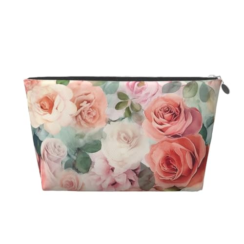 KKLWEGU Kosmetiktasche aus PU-Leder, wasserdicht, Make-up-Tasche, tragbar, Reise-Kulturbeutel, Organizer, goldfarbener Reißverschluss, Geschenk für Damen, silber, Einheitsgröße von KKLWEGU