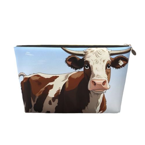 KKLWEGU Kosmetiktasche mit Tiermotiv, PU-Leder, wasserdicht, Make-up-Tasche, tragbar, Reise-Kulturbeutel, Organizer, goldfarbener Reißverschluss, für Damen, gold, Einheitsgröße von KKLWEGU