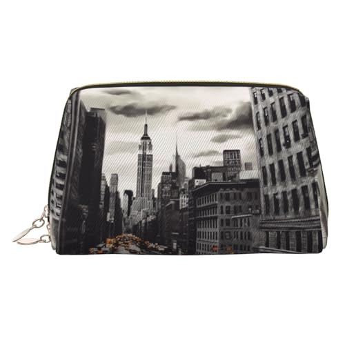 KKLWEGU Love From New York Make-up-Tasche aus Leder, wasserdicht, Kosmetiktasche, Organizer, kleine Make-up-Tasche, mit Reißverschluss, tragbare Reise-Kulturbeutel für Damen und Mädchen, gold KKLWEGU Love From New York Make-up-Tasche aus Leder, wasserdicht, Kosmetiktasche, Organizer, kleine Make-up-Tasche, mit Reißverschluss, tragbare Reise-Kulturbeutel für Damen und Mädchen, gold von KKLWEGU