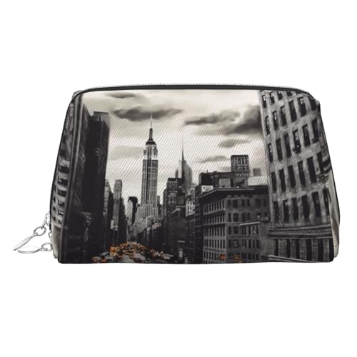 KKLWEGU Love From New York Make-up-Tasche aus Leder, wasserdicht, Kosmetiktasche, Organizer, kleine Make-up-Tasche, mit Reißverschluss, tragbare Reise-Kulturbeutel für Damen und Mädchen, silber KKLWEGU Love From New York Make-up-Tasche aus Leder, wasserdicht, Kosmetiktasche, Organizer, kleine Make-up-Tasche, mit Reißverschluss, tragbare Reise-Kulturbeutel für Damen und Mädchen, silber von KKLWEGU