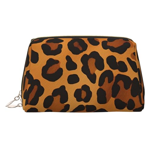 KKLWEGU Make-up-Tasche aus Leder, mit Leopardenmuster, wasserdicht, kleine Make-up-Tasche, mit Reißverschluss, tragbar, Reise-Kulturbeutel für Damen und Mädchen, gold, Einheitsgröße KKLWEGU Make-up-Tasche aus Leder, mit Leopardenmuster, wasserdicht, kleine Make-up-Tasche, mit Reißverschluss, tragbar, Reise-Kulturbeutel für Damen und Mädchen, gold, Einheitsgröße von KKLWEGU