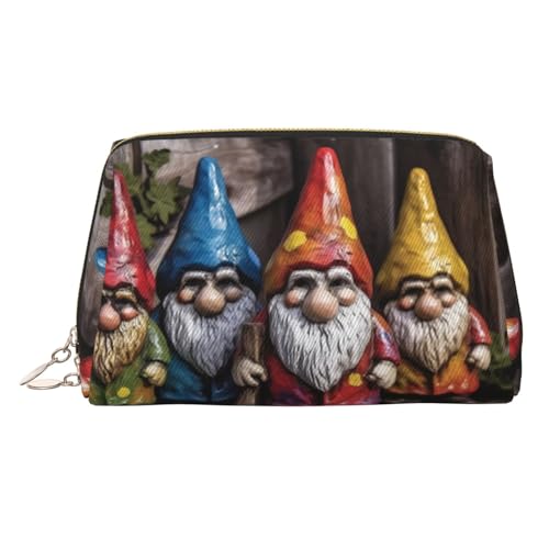 KKLWEGU Make-up-Tasche aus Leder, mit bunten Zwergen, wasserdicht, Kosmetiktasche, Organizer, kleine Make-up-Tasche, mit Reißverschluss, tragbare Reise-Kulturbeutel für Damen und Mädchen, gold KKLWEGU Make-up-Tasche aus Leder, mit bunten Zwergen, wasserdicht, Kosmetiktasche, Organizer, kleine Make-up-Tasche, mit Reißverschluss, tragbare Reise-Kulturbeutel für Damen und Mädchen, gold von KKLWEGU