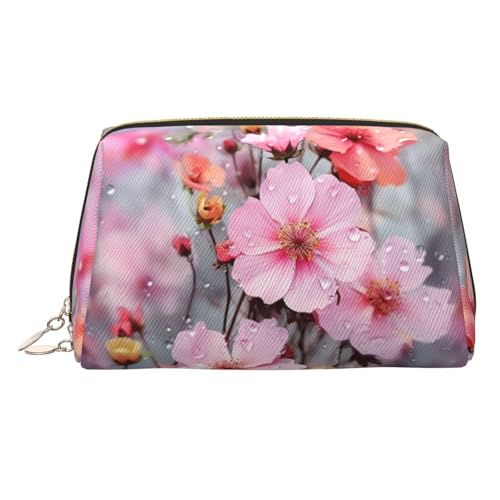 KKLWEGU Make-up-Tasche aus Leder, mit schönen rosa Blumen, wasserdicht, kleine Make-up-Tasche, mit Reißverschluss, tragbar, Reise-Kulturbeutel für Damen und Mädchen, gold, Einheitsgröße KKLWEGU Make-up-Tasche aus Leder, mit schönen rosa Blumen, wasserdicht, kleine Make-up-Tasche, mit Reißverschluss, tragbar, Reise-Kulturbeutel für Damen und Mädchen, gold, Einheitsgröße von KKLWEGU