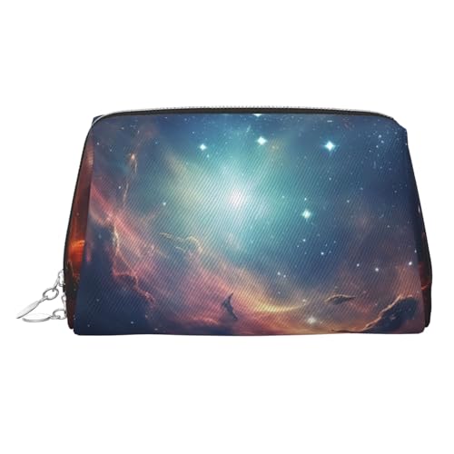 KKLWEGU Make-up-Tasche aus Leder, wasserdicht, kleine Make-up-Tasche, mit Reißverschluss, tragbar, Reise-Kulturbeutel für Damen und Mädchen, silber, Einheitsgröße KKLWEGU Make-up-Tasche aus Leder, wasserdicht, kleine Make-up-Tasche, mit Reißverschluss, tragbar, Reise-Kulturbeutel für Damen und Mädchen, silber, Einheitsgröße von KKLWEGU