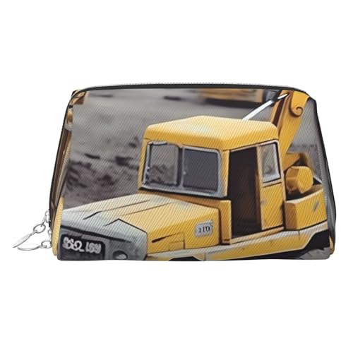 KKLWEGU Make-up-Tasche aus Leder, wasserdicht, kleine Make-up-Tasche mit Reißverschluss, tragbare Reise-Kulturbeutel für Damen und Mädchen, silber, Einheitsgröße von KKLWEGU