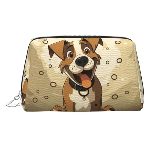 KKLWEGU Make-up-Tasche aus Leder mit Cartoon-Hundeknochen, wasserdicht, kleine Make-up-Tasche mit Reißverschluss, tragbare Reise-Kulturbeutel für Damen und Mädchen, silber, Einheitsgröße KKLWEGU Make-up-Tasche aus Leder mit Cartoon-Hundeknochen, wasserdicht, kleine Make-up-Tasche mit Reißverschluss, tragbare Reise-Kulturbeutel für Damen und Mädchen, silber, Einheitsgröße von KKLWEGU