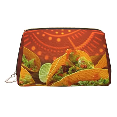 KKLWEGU Make-up-Tasche aus Leder mit Lebensmittelmuster, wasserdicht, Kosmetiktasche, Organizer, kleine Make-up-Tasche mit Reißverschluss, tragbare Reise-Kulturbeutel für Frauen und Mädchen, gold KKLWEGU Make-up-Tasche aus Leder mit Lebensmittelmuster, wasserdicht, Kosmetiktasche, Organizer, kleine Make-up-Tasche mit Reißverschluss, tragbare Reise-Kulturbeutel für Frauen und Mädchen, gold von KKLWEGU