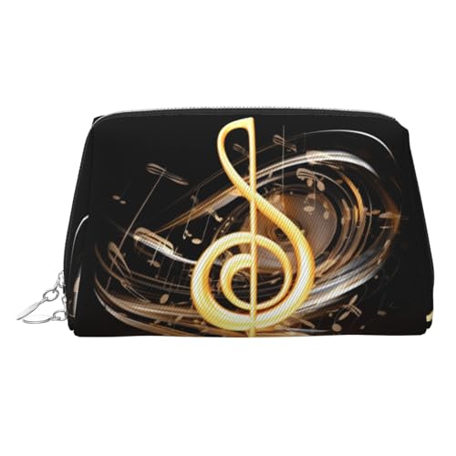 KKLWEGU Make-up-Tasche aus Leder mit Musiknoten, wasserdicht, Kosmetiktasche, Organizer, kleine Make-up-Tasche mit Reißverschluss, tragbare Reise-Kulturbeutel für Damen und Mädchen, silber KKLWEGU Make-up-Tasche aus Leder mit Musiknoten, wasserdicht, Kosmetiktasche, Organizer, kleine Make-up-Tasche mit Reißverschluss, tragbare Reise-Kulturbeutel für Damen und Mädchen, silber von KKLWEGU