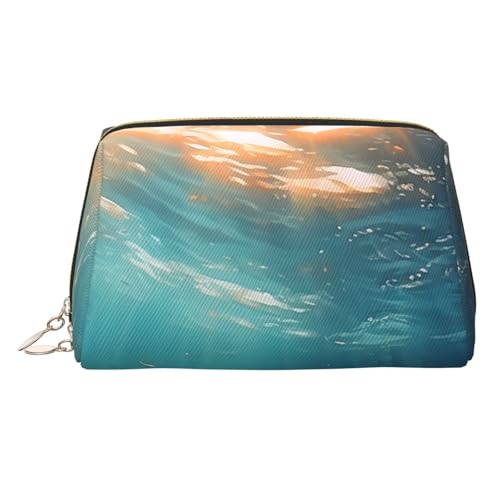 KKLWEGU Make-up-Tasche aus Meeresleder, wasserdicht, Kosmetiktasche, Organizer, kleine Make-up-Tasche mit Reißverschluss, tragbare Reise-Kulturbeutel für Damen und Mädchen, gold, Einheitsgröße KKLWEGU Make-up-Tasche aus Meeresleder, wasserdicht, Kosmetiktasche, Organizer, kleine Make-up-Tasche mit Reißverschluss, tragbare Reise-Kulturbeutel für Damen und Mädchen, gold, Einheitsgröße von KKLWEGU