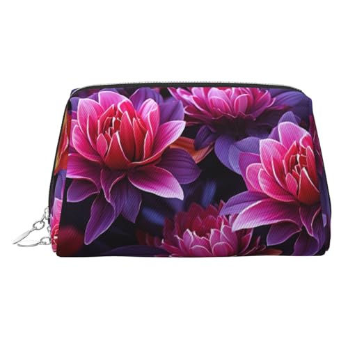 KKLWEGU Make-up-Tasche mit Blumenblättern, Leder, wasserdicht, Kosmetiktasche, Organizer, kleine Make-up-Tasche, mit Reißverschluss, tragbar, Reise-Kulturbeutel für Damen und Mädchen, silber KKLWEGU Make-up-Tasche mit Blumenblättern, Leder, wasserdicht, Kosmetiktasche, Organizer, kleine Make-up-Tasche, mit Reißverschluss, tragbar, Reise-Kulturbeutel für Damen und Mädchen, silber von KKLWEGU