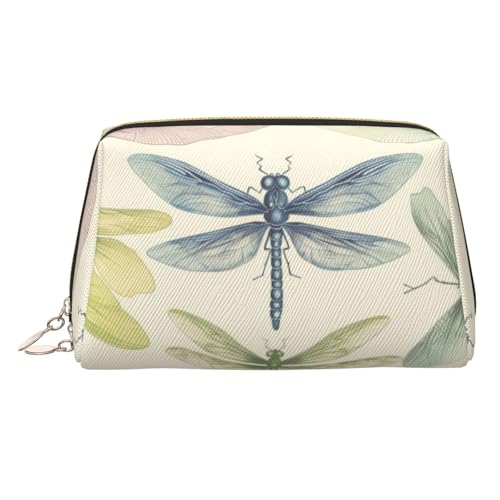 KKLWEGU Make-up-Tasche mit Libellen-Motiv, wasserdicht, Kosmetiktasche, Organizer, kleine Make-up-Tasche mit Reißverschluss, tragbare Reise-Kulturbeutel für Damen und Mädchen, gold, Einheitsgröße KKLWEGU Make-up-Tasche mit Libellen-Motiv, wasserdicht, Kosmetiktasche, Organizer, kleine Make-up-Tasche mit Reißverschluss, tragbare Reise-Kulturbeutel für Damen und Mädchen, gold, Einheitsgröße von KKLWEGU