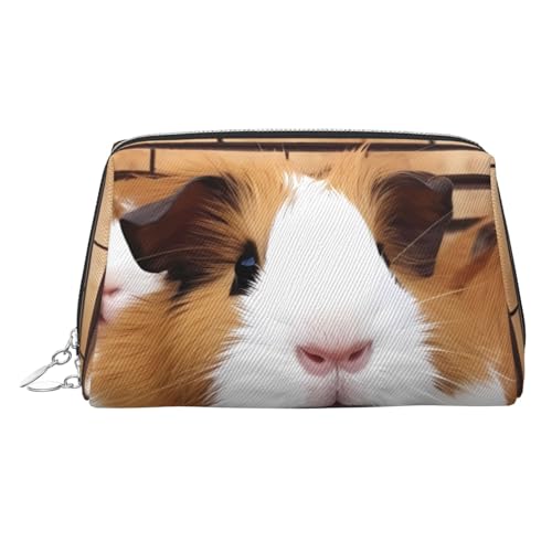 KKLWEGU Make-up-Tasche mit Meerschweinchen-Motiv, wasserdicht, Kosmetiktasche, Organizer, kleine Make-up-Tasche, mit Reißverschluss, tragbare Reise-Kulturbeutel für Damen und Mädchen, silber KKLWEGU Make-up-Tasche mit Meerschweinchen-Motiv, wasserdicht, Kosmetiktasche, Organizer, kleine Make-up-Tasche, mit Reißverschluss, tragbare Reise-Kulturbeutel für Damen und Mädchen, silber von KKLWEGU