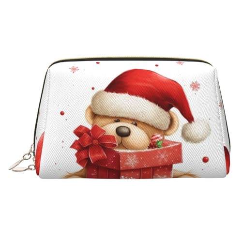 KKLWEGU Make-up-Tasche mit Weihnachtsmannmütze, Leder, wasserdicht, Kosmetiktasche, Organizer, kleine Make-up-Reißverschlusstasche, tragbare Reise-Kulturbeutel für Frauen und Mädchen, gold KKLWEGU Make-up-Tasche mit Weihnachtsmannmütze, Leder, wasserdicht, Kosmetiktasche, Organizer, kleine Make-up-Reißverschlusstasche, tragbare Reise-Kulturbeutel für Frauen und Mädchen, gold von KKLWEGU