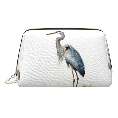 KKLWEGU Make-up-Tasche mit langem Schnabel, Reiherleder, wasserdicht, Kosmetiktasche, Organizer, kleine Make-up-Tasche, mit Reißverschluss, tragbare Reise-Kulturbeutel für Damen und Mädchen, gold von KKLWEGU