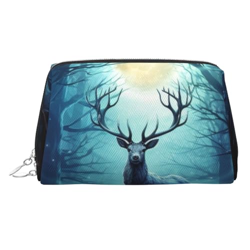 KKLWEGU Moonlight Make-up-Tasche aus Leder, wasserdicht, kleine Make-up-Tasche mit Reißverschluss, tragbar, Reise-Kulturbeutel für Damen und Mädchen, silber, Einheitsgröße KKLWEGU Moonlight Make-up-Tasche aus Leder, wasserdicht, kleine Make-up-Tasche mit Reißverschluss, tragbar, Reise-Kulturbeutel für Damen und Mädchen, silber, Einheitsgröße von KKLWEGU