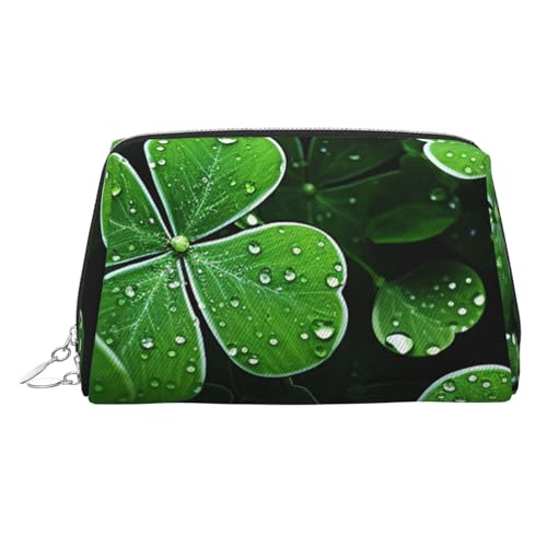 KKLWEGU St Patricks Day Make-up-Tasche aus Leder, wasserdicht, Kosmetiktasche, Organizer, kleine Make-up-Tasche, mit Reißverschluss, tragbare Reise-Kulturbeutel für Damen und Mädchen, silber KKLWEGU St Patricks Day Make-up-Tasche aus Leder, wasserdicht, Kosmetiktasche, Organizer, kleine Make-up-Tasche, mit Reißverschluss, tragbare Reise-Kulturbeutel für Damen und Mädchen, silber von KKLWEGU