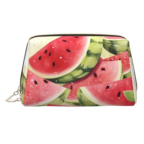 KKLWEGU Wassermelone Make-up-Tasche aus frischem Obst, wasserdicht, Kosmetiktasche, Organizer, kleine Make-up-Tasche, mit Reißverschluss, tragbare Reise-Kulturbeutel für Damen und Mädchen, gold KKLWEGU Wassermelone Make-up-Tasche aus frischem Obst, wasserdicht, Kosmetiktasche, Organizer, kleine Make-up-Tasche, mit Reißverschluss, tragbare Reise-Kulturbeutel für Damen und Mädchen, gold von KKLWEGU