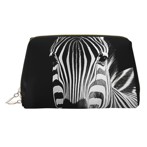 KKLWEGU Zebra Make-up-Tasche aus Leder, wasserdicht, Kosmetiktasche, Organizer, kleine Make-up-Tasche mit Reißverschluss, tragbare Reise-Kulturbeutel für Damen und Mädchen, gold, Einheitsgröße KKLWEGU Zebra Make-up-Tasche aus Leder, wasserdicht, Kosmetiktasche, Organizer, kleine Make-up-Tasche mit Reißverschluss, tragbare Reise-Kulturbeutel für Damen und Mädchen, gold, Einheitsgröße von KKLWEGU
