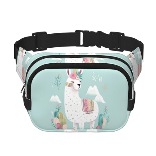 Niedliche handgezeichnete Lama-Gürteltasche, kleine modische Umhängetasche, leicht, für Damen und Herren, Laufen, Workout, Wandern, Reisen Niedliche handgezeichnete Lama-Gürteltasche, kleine modische Umhängetasche, leicht, für Damen und Herren, Laufen, Workout, Wandern, Reisen von KKLWEGU