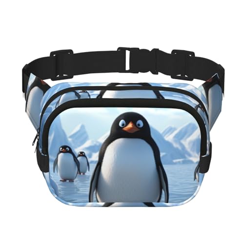 Pinguin Antarktis Ice Bauchtasche, kleine modische Umhängetasche, leicht, für Damen und Herren, Laufen, Workout, Wandern, Reisen Pinguin Antarktis Ice Bauchtasche, kleine modische Umhängetasche, leicht, für Damen und Herren, Laufen, Workout, Wandern, Reisen von KKLWEGU