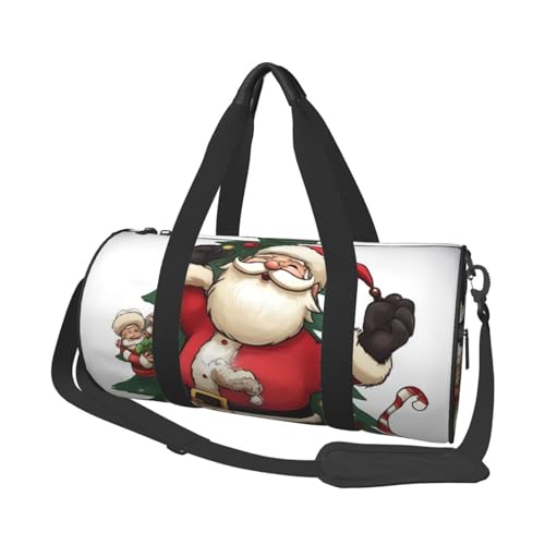 Reisetasche mit Schuhfach, leicht, Wochenendtasche, Frohe Weihnachten, Yoga, Fitnessstudio, Sporttasche für Damen und Herren von KKLWEGU