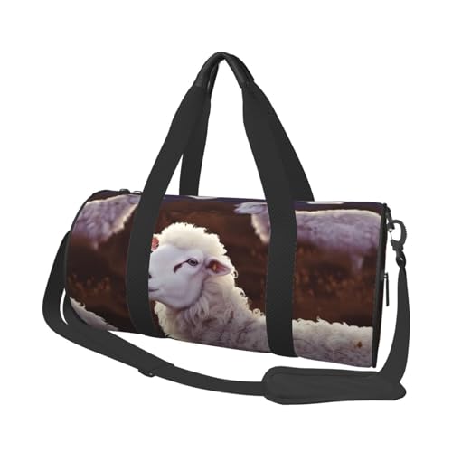Reisetasche mit Schuhfach, leicht, Wochenendtasche, Schaf, Yoga, Fitnessstudio, Sporttasche für Damen und Herren von KKLWEGU