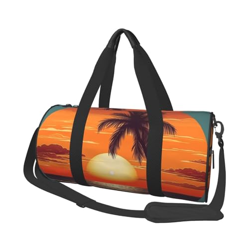 Reisetasche mit Schuhfach, leicht, Wochenendtasche, Sonnenuntergang, Strand, Palme, Yoga, Fitnessstudio, Sporttasche für Damen und Herren Reisetasche mit Schuhfach, leicht, Wochenendtasche, Sonnenuntergang, Strand, Palme, Yoga, Fitnessstudio, Sporttasche für Damen und Herren von KKLWEGU