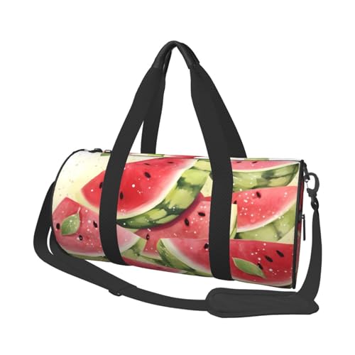 Reisetasche mit Schuhfach, leicht, Wochenendtasche, Wassermelone, frisches Obst, Yoga, Fitnessstudio, Sporttasche für Damen und Herren von KKLWEGU