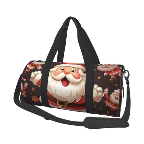 Reisetasche mit Schuhfach, leicht, Wochenendtasche, Weihnachten, Cartoon, Weihnachtsmann, Yoga, Fitnessstudio, Sporttasche für Damen und Herren Reisetasche mit Schuhfach, leicht, Wochenendtasche, Weihnachten, Cartoon, Weihnachtsmann, Yoga, Fitnessstudio, Sporttasche für Damen und Herren von KKLWEGU