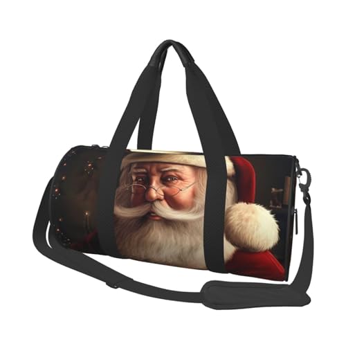 Reisetasche mit Schuhfach, leicht, Wochenendtasche, Weihnachten, Weihnachtsmann, Yoga, Fitnessstudio, Sporttasche für Damen und Herren von KKLWEGU