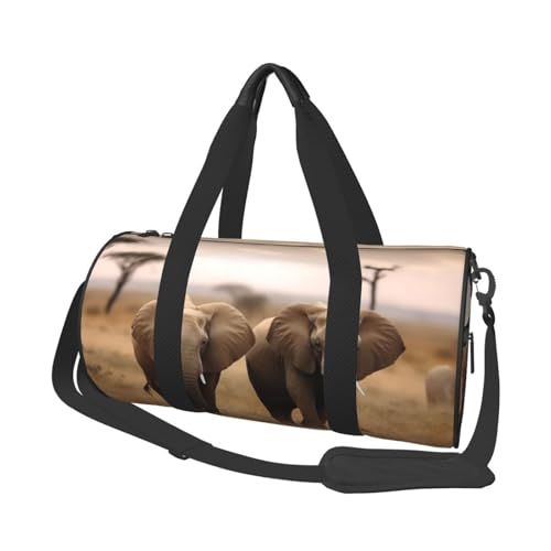 Reisetasche mit Schuhfach, leicht, Wochenendtasche, Wildtiere, Elefanten, Yoga, Fitnessstudio, Sporttasche für Damen und Herren Reisetasche mit Schuhfach, leicht, Wochenendtasche, Wildtiere, Elefanten, Yoga, Fitnessstudio, Sporttasche für Damen und Herren von KKLWEGU